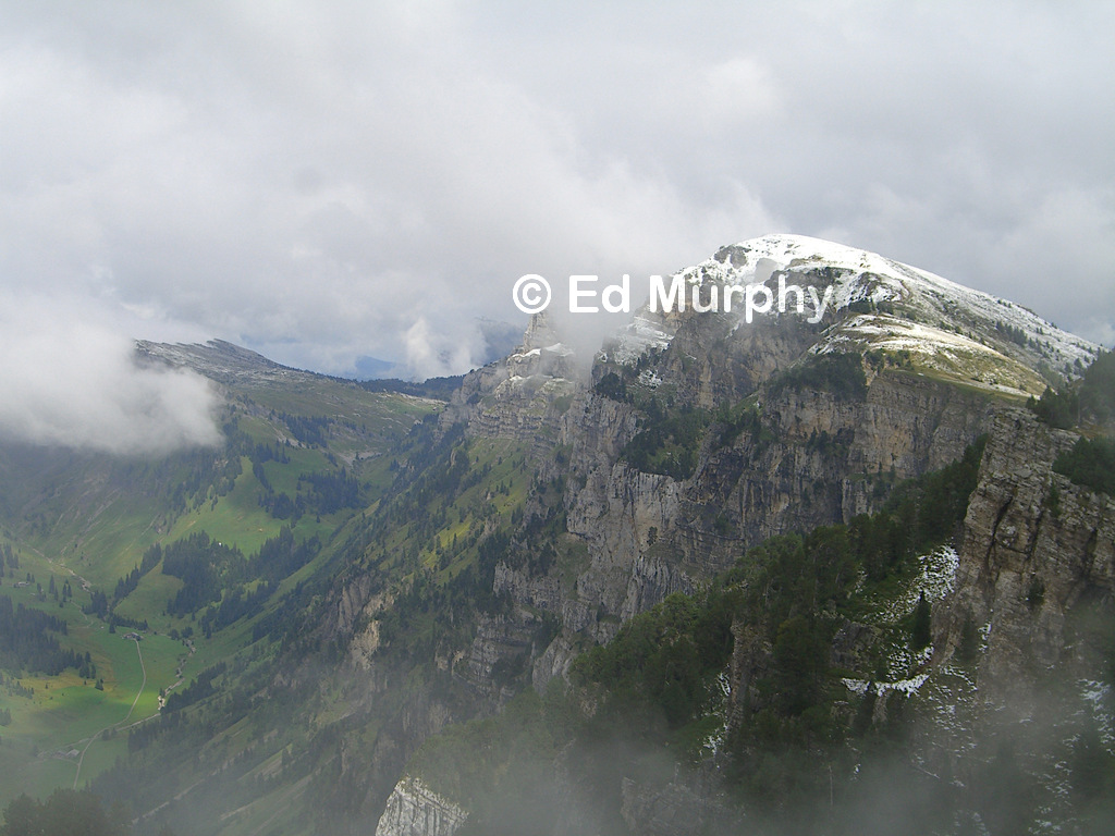 Summer snow on Burgfeldstand Peak