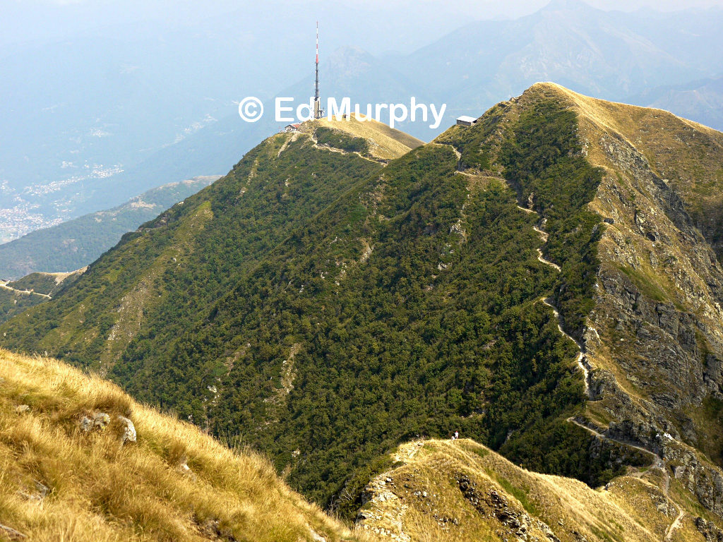 The track seen from the summit of Monte Tamaro