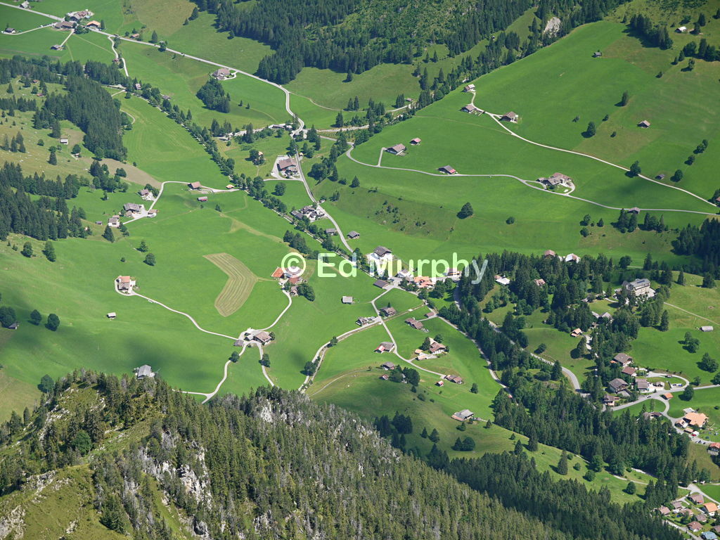 Schwanden in the Diemtigtal seen from the summit of the Seehorn