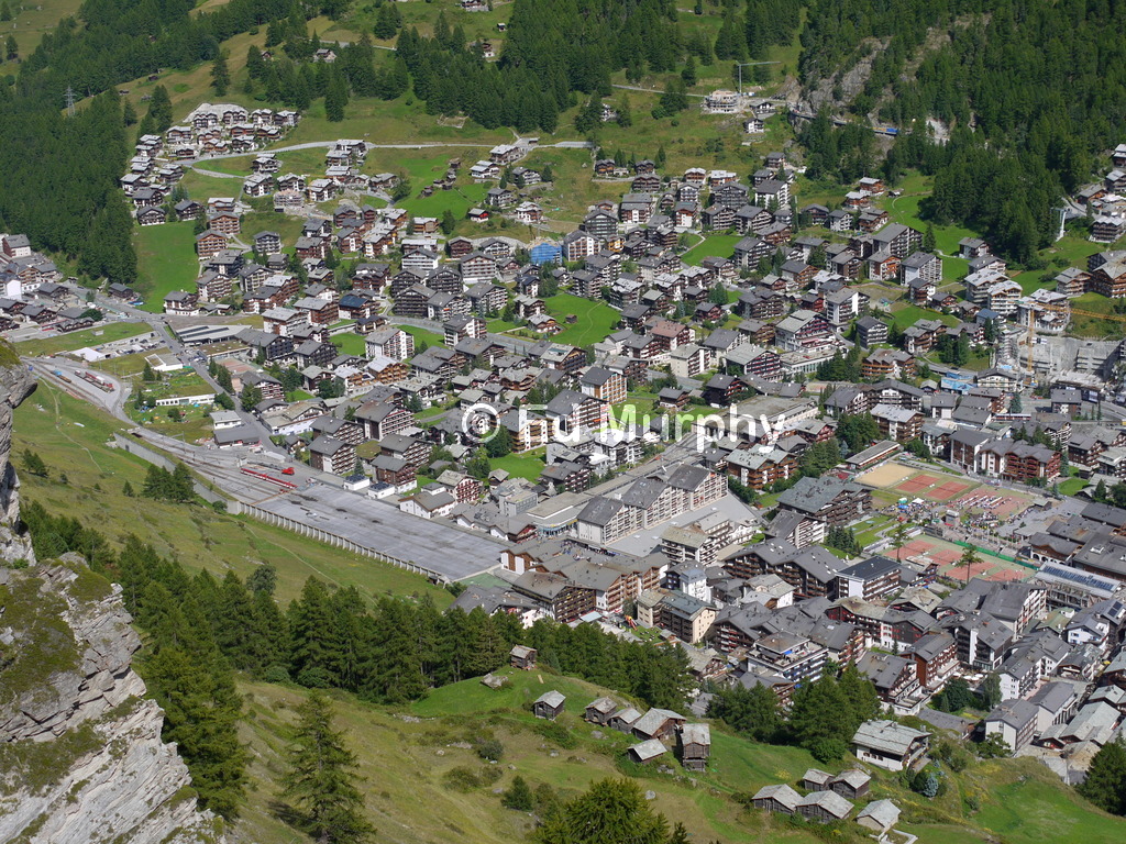 Zermatt from the path into the Trift Gorge