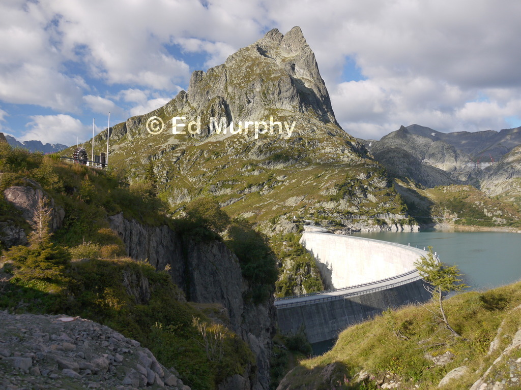 The lower Emosson Dam and the Aiguilles du Van