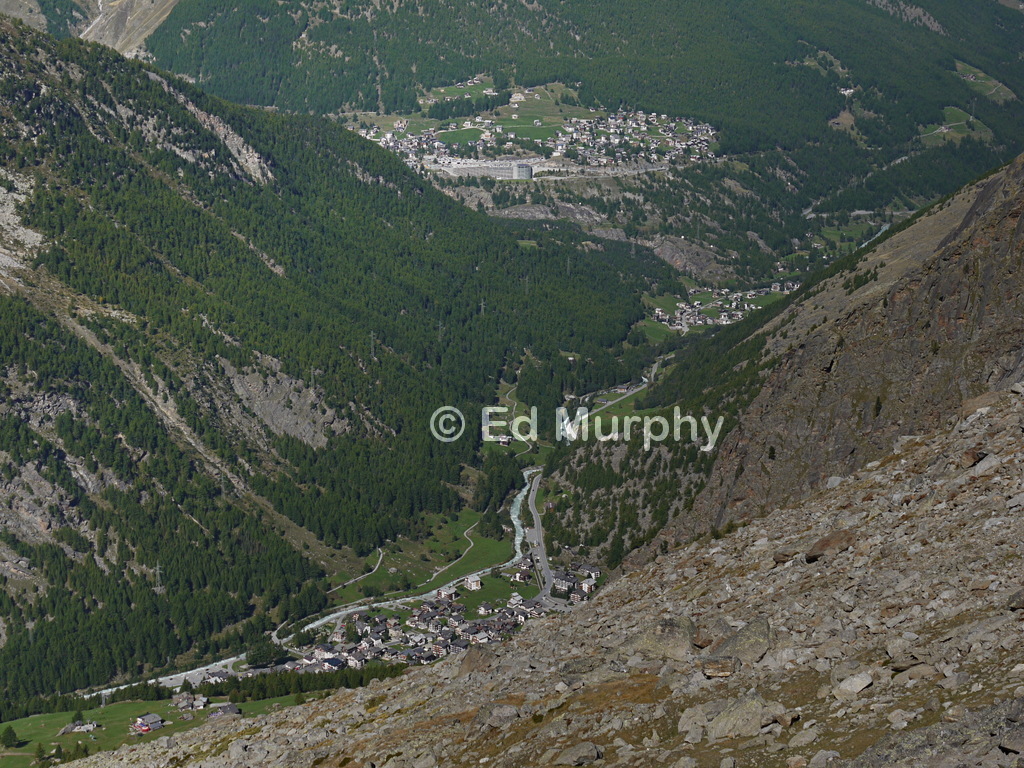 Saas-Almagell (below) and Saas-Fee