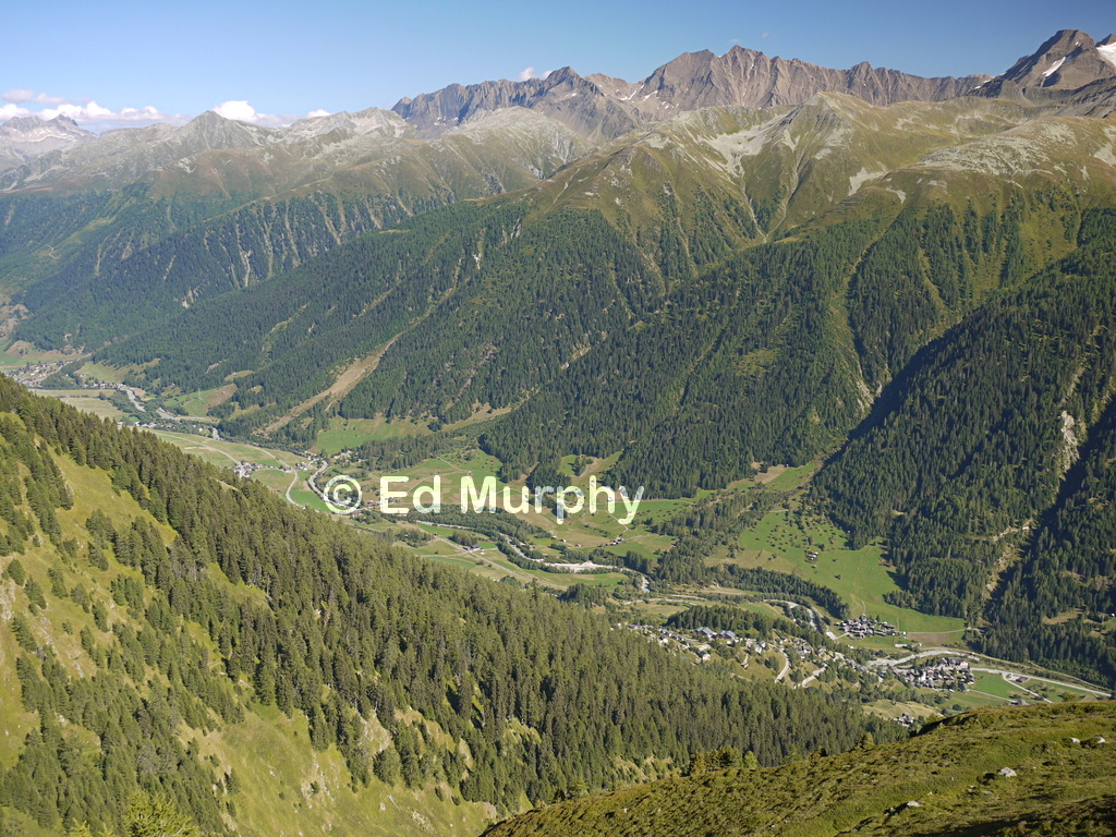 The Goms (upper Rh&ocirc;ne Valley) from above Bellwald
