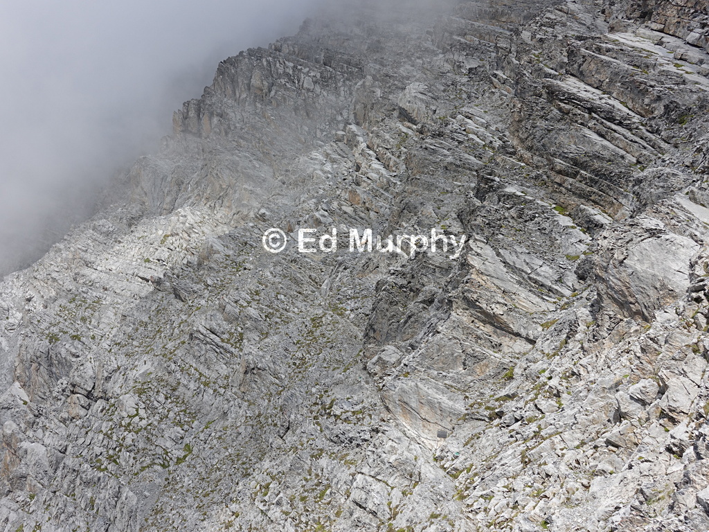 The start of the traverse across the south face of the Grand Muveran