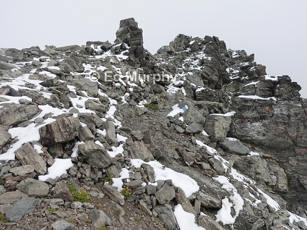 The first snow of autumn on the ascent of Mont Rogneux