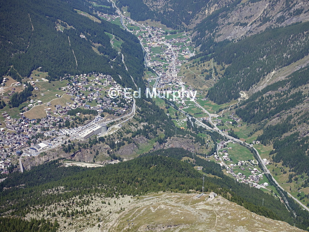 Saas-Fee and the Saas Valley from the Mittaghorn