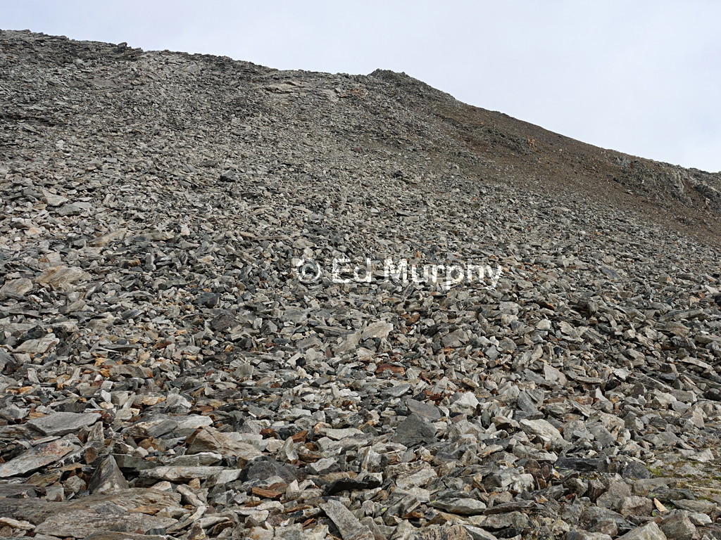 Boulder fields below the Nollenhorn's summit ridge