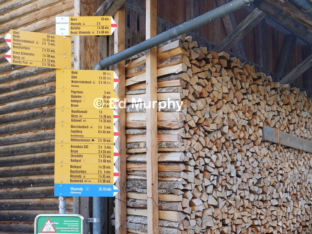 A typical central Switzerland walk signpost