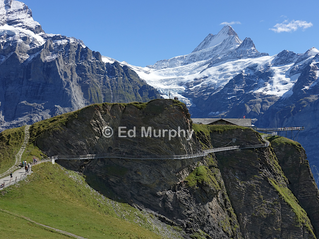 First's tourist walkway and the Schreckhorn