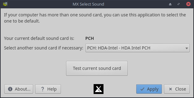 Default sound device